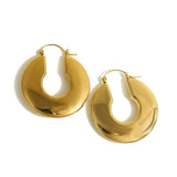 Chunky Hoop Earrings for Women Punk Thick Ear Jewelry