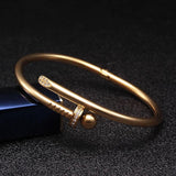 Stainless Steel Crystal Bangles Stylish Charm Cuff Bracelets