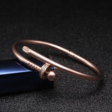 Stainless Steel Crystal Bangles Stylish Charm Cuff Bracelets