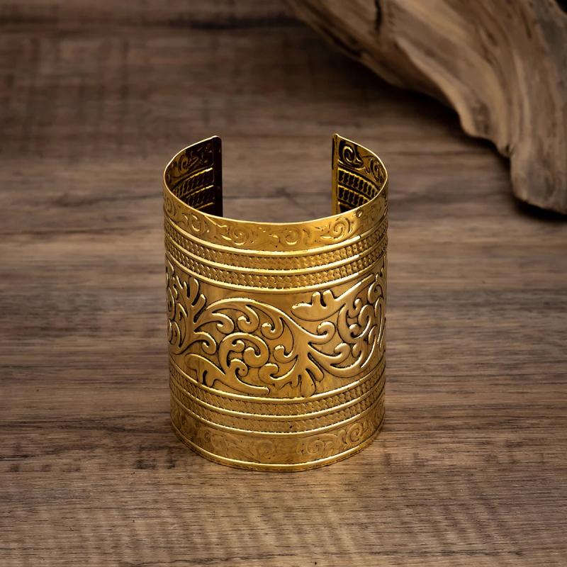 Exaggerated Large Wide Flower Open Cuff Bracelets for Women