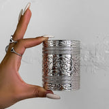 Exaggerated Large Wide Flower Open Cuff Bracelets for Women