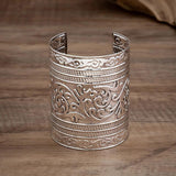Exaggerated Large Wide Flower Open Cuff Bracelets for Women