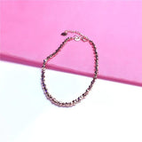 14K Purple Plated Rose Ball Beads Bracelet for Women