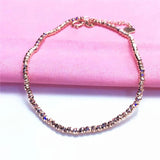 14K Purple Plated Rose Ball Beads Bracelet for Women