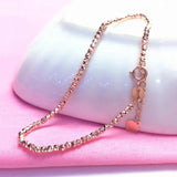 14K Purple Plated Rose Ball Beads Bracelet for Women