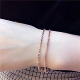 14K Purple Plated Rose Ball Beads Bracelet for Women