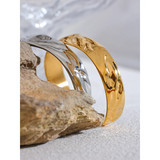 Waterproof Stainless Steel Wide Cuff Bracelet 18K PVD Plated Bijoux
