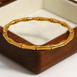 Oval Geometric Stainless Steel Bangle Bracelet for Women