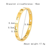 Stainless Steel Openwork Peach Heart Bangle Jewelry for Women