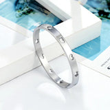 Stainless Steel Openwork Peach Heart Bangle Jewelry for Women