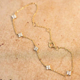 925 Silver Plated Zircon Flower Bracelet for Women