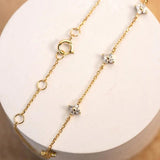 925 Silver Plated Zircon Flower Bracelet for Women