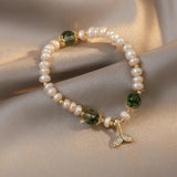 Arrival Fish Tail Pearl & Crystal 14K Filled Charm Bracelet