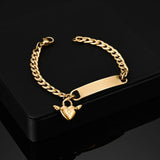 Akizoom Punk Engrave Name Custom Bracelets Cuban Chain Stainless Steel