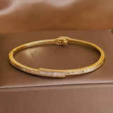 Crystal Thin Open Bangles for Women Delicate Twist Bracelets