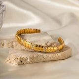 Youthway Waterproof Stainless Steel Open Bangle Women Charm Jewelry