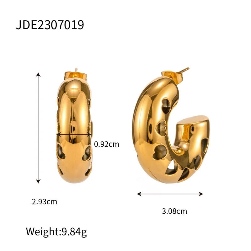 Uworld Statement Heart Hoop Earrings for Women