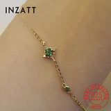 925 Silver Green Zircon Bracelet, Minimalist Fine Jewelry