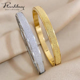 Frosted Stainless Steel Bangles Bracelets for Women