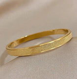 Frosted Stainless Steel Bangles Bracelets for Women