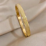 Frosted Stainless Steel Bangles Bracelets for Women