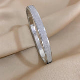 Frosted Stainless Steel Bangles Bracelets for Women