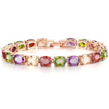 Rose Oval Bracelet Bangle Women Anniversary Gift Valentines