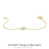 925 Silver Zircon Bracelet 18K Plated Wedding Jewelry Birthday Gift