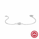 925 Silver Zircon Bracelet 18K Plated Wedding Jewelry Birthday Gift