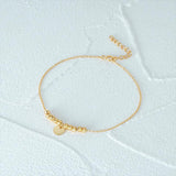 S925 Sterling Silver Balled Disc Bracelet with Thin Chain