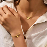 S925 Sterling Silver Balled Disc Bracelet with Thin Chain