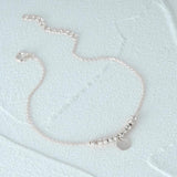S925 Sterling Silver Balled Disc Bracelet with Thin Chain