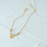 S925 Sterling Silver Balled Disc Bracelet with Thin Chain