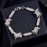 Rhinestone Cuban Link Bracelet Silver Bling Crystal Hip Hop