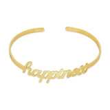 Personalized Name Cuff Bracelet Stainless Steel Open Bangle