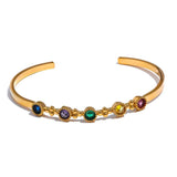 Colorful CZ Stainless Steel Bracelet Bangle Waterproof Jewelry