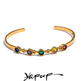 Colorful CZ Stainless Steel Bracelet Bangle Waterproof Jewelry