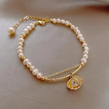 Baroque Pearl Shell 14K Filled Bracelet