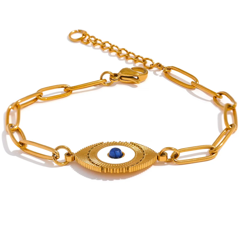 Stainless Steel Eye Chain Link Bracelet Bangle Lobster Clasp Charm