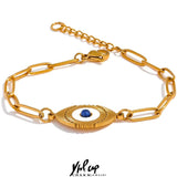 Stainless Steel Eye Chain Link Bracelet Bangle Lobster Clasp Charm