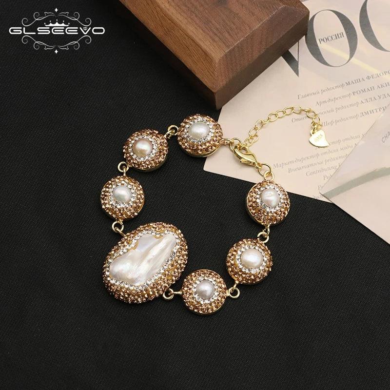 Baroque Pearl Women's Bracelet - Unique Wrapping Design