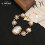 Baroque Pearl Women's Bracelet - Unique Wrapping Design