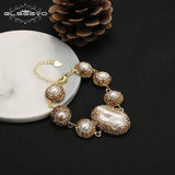 Baroque Pearl Women's Bracelet - Unique Wrapping Design