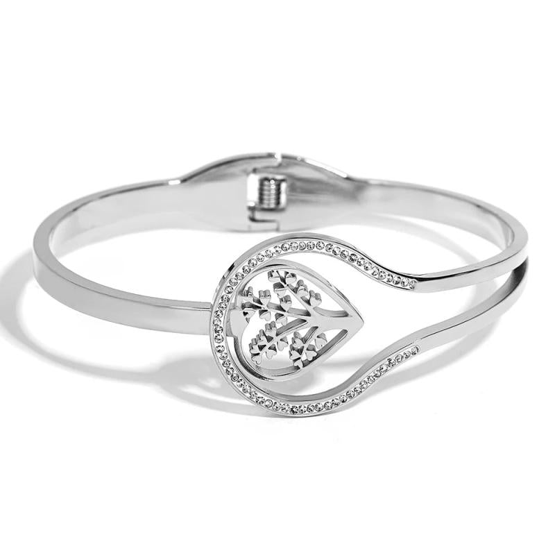 Silver Stainless Steel Bangles Bracelets for Women