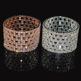 Bridal Rhinestone Bracelet Multi-row Crystal Stretch Bracelet