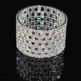Bridal Rhinestone Bracelet Multi-row Crystal Stretch Bracelet