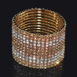 Bridal Rhinestone Bracelet Multi-row Crystal Stretch Bracelet