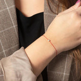 925 Silver Solitaire Zircon Red Rope Bracelet Women 18K Daily Leisure Gift