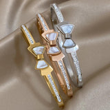 Butterfly Bangle Bracelet Stainless Steel Cuff Elegant Gift