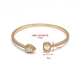 Evil Eye Open Cuff Bracelet Bangle Silver Copper Micro Pave Zircon